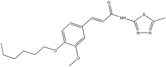 3-[4-(hexyloxy)-3-methoxyphenyl]-N-(5-methyl-1,3,4-thiadiazol-2-yl)acrylamide Struktur