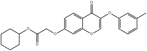 cyclohexyl {[3-(3-methylphenoxy)-4-oxo-4H-chromen-7-yl]oxy}acetate Struktur