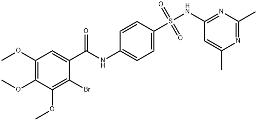 2-bromo-N-(4-{[(2,6-dimethyl-4-pyrimidinyl)amino]sulfonyl}phenyl)-3,4,5-trimethoxybenzamide Struktur