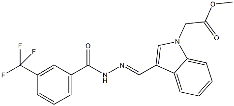 methyl (3-{2-[3-(trifluoromethyl)benzoyl]carbohydrazonoyl}-1H-indol-1-yl)acetate Struktur