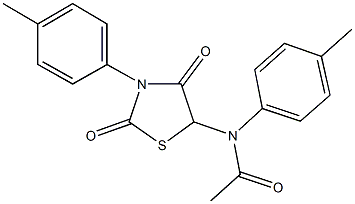 N-(4-methylphenyl)-N-[3-(4-methylphenyl)-2,4-dioxo-1,3-thiazolidin-5-yl]acetamide Struktur