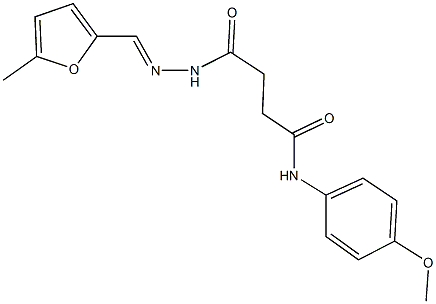 N-(4-methoxyphenyl)-4-{2-[(5-methyl-2-furyl)methylene]hydrazino}-4-oxobutanamide Struktur