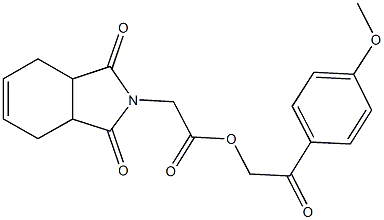 2-(4-methoxyphenyl)-2-oxoethyl (1,3-dioxo-1,3,3a,4,7,7a-hexahydro-2H-isoindol-2-yl)acetate Struktur