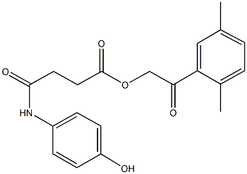 2-(2,5-dimethylphenyl)-2-oxoethyl 4-(4-hydroxyanilino)-4-oxobutanoate Struktur