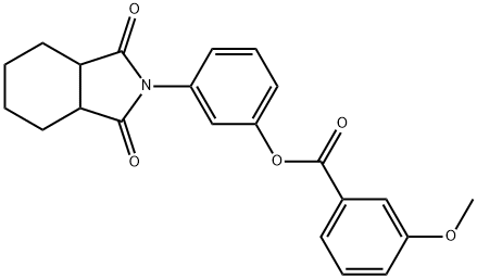 3-(1,3-dioxooctahydro-2H-isoindol-2-yl)phenyl 3-methoxybenzoate Struktur