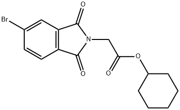 cyclohexyl (5-bromo-1,3-dioxo-1,3-dihydro-2H-isoindol-2-yl)acetate Struktur