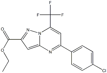 ethyl 5-(4-chlorophenyl)-7-(trifluoromethyl)pyrazolo[1,5-a]pyrimidine-2-carboxylate Struktur