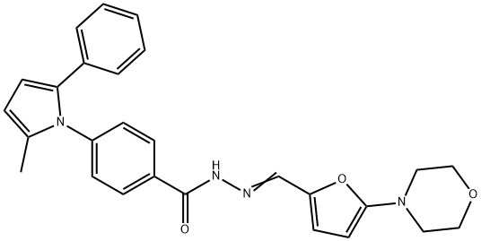 4-(2-methyl-5-phenyl-1H-pyrrol-1-yl)-N'-{[5-(4-morpholinyl)-2-furyl]methylene}benzohydrazide Struktur