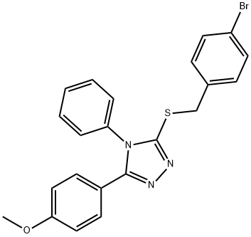 3-[(4-bromobenzyl)sulfanyl]-5-(4-methoxyphenyl)-4-phenyl-4H-1,2,4-triazole Struktur