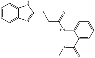 methyl 2-{[(1H-benzimidazol-2-ylsulfanyl)acetyl]amino}benzoate Struktur