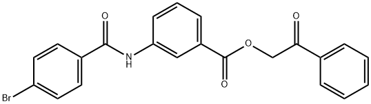 2-oxo-2-phenylethyl 3-[(4-bromobenzoyl)amino]benzoate Struktur