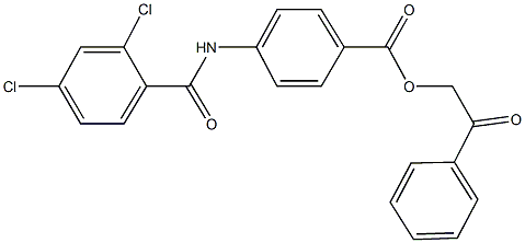 2-oxo-2-phenylethyl 4-[(2,4-dichlorobenzoyl)amino]benzoate Struktur