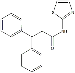 3,3-diphenyl-N-(1,3-thiazol-2-yl)propanamide Struktur