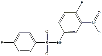 4-fluoro-N-{4-fluoro-3-nitrophenyl}benzenesulfonamide Struktur