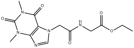 ethyl {[(1,3-dimethyl-2,6-dioxo-1,2,3,6-tetrahydro-7H-purin-7-yl)acetyl]amino}acetate Struktur