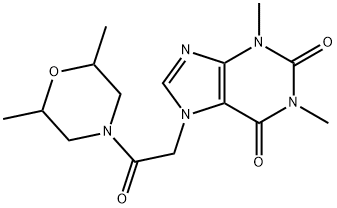 7-[2-(2,6-dimethyl-4-morpholinyl)-2-oxoethyl]-1,3-dimethyl-3,7-dihydro-1H-purine-2,6-dione Struktur