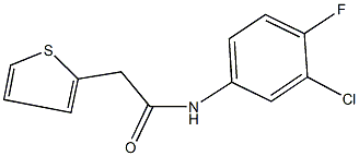 N-(3-chloro-4-fluorophenyl)-2-(2-thienyl)acetamide Struktur