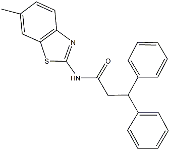 N-(6-methyl-1,3-benzothiazol-2-yl)-3,3-diphenylpropanamide Struktur