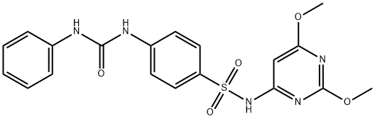 4-[(anilinocarbonyl)amino]-N-(2,6-dimethoxy-4-pyrimidinyl)benzenesulfonamide Struktur