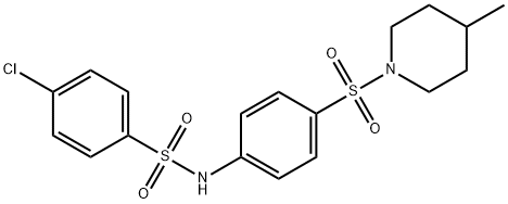 4-chloro-N-{4-[(4-methyl-1-piperidinyl)sulfonyl]phenyl}benzenesulfonamide Struktur