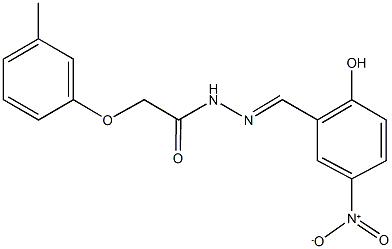 N'-{2-hydroxy-5-nitrobenzylidene}-2-(3-methylphenoxy)acetohydrazide Struktur