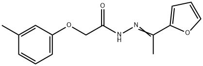 N'-[1-(2-furyl)ethylidene]-2-(3-methylphenoxy)acetohydrazide Struktur