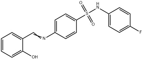 N-(4-fluorophenyl)-4-[(2-hydroxybenzylidene)amino]benzenesulfonamide Struktur