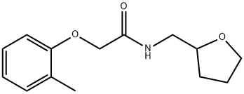 2-(2-methylphenoxy)-N-(tetrahydro-2-furanylmethyl)acetamide Struktur