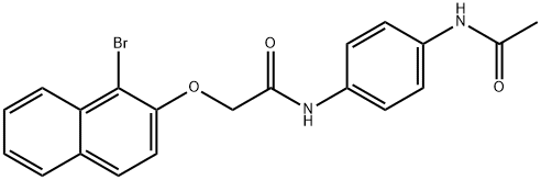 N-[4-(acetylamino)phenyl]-2-[(1-bromo-2-naphthyl)oxy]acetamide Struktur