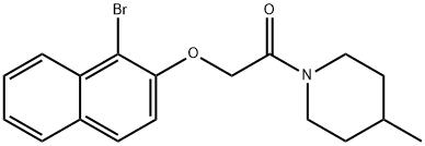 1-{[(1-bromo-2-naphthyl)oxy]acetyl}-4-methylpiperidine Struktur