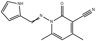 4,6-dimethyl-2-oxo-1-[(1H-pyrrol-2-ylmethylene)amino]-1,2-dihydro-3-pyridinecarbonitrile Struktur