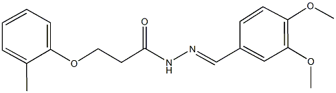 N'-(3,4-dimethoxybenzylidene)-3-(2-methylphenoxy)propanohydrazide Struktur