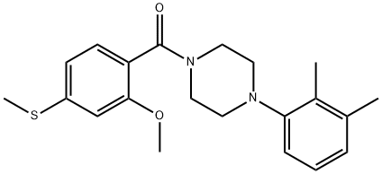 1-(2,3-dimethylphenyl)-4-[2-methoxy-4-(methylsulfanyl)benzoyl]piperazine Struktur