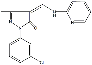 2-(3-chlorophenyl)-5-methyl-4-[(2-pyridinylamino)methylene]-2,4-dihydro-3H-pyrazol-3-one Struktur