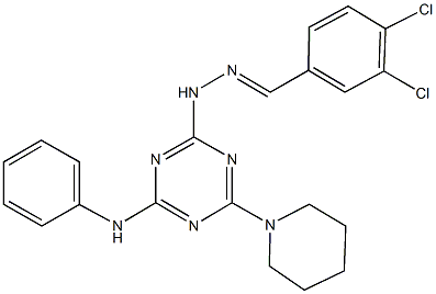 3,4-dichlorobenzaldehyde [4-anilino-6-(1-piperidinyl)-1,3,5-triazin-2-yl]hydrazone Struktur