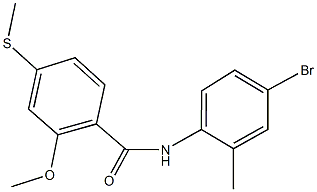 N-(4-bromo-2-methylphenyl)-2-methoxy-4-(methylsulfanyl)benzamide Struktur