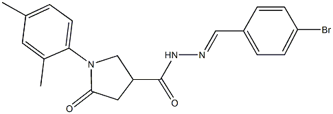 N'-(4-bromobenzylidene)-1-(2,4-dimethylphenyl)-5-oxo-3-pyrrolidinecarbohydrazide Struktur