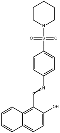 1-({[4-(1-piperidinylsulfonyl)phenyl]imino}methyl)-2-naphthol Struktur