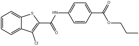 propyl 4-{[(3-chloro-1-benzothien-2-yl)carbonyl]amino}benzoate Struktur