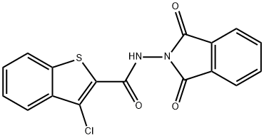 3-chloro-N-(1,3-dioxo-1,3-dihydro-2H-isoindol-2-yl)-1-benzothiophene-2-carboxamide Struktur