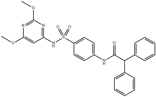 N-(4-{[(2,6-dimethoxy-4-pyrimidinyl)amino]sulfonyl}phenyl)-2,2-diphenylacetamide Struktur