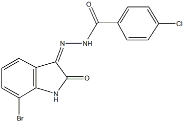 N'-(7-bromo-2-oxo-1,2-dihydro-3H-indol-3-ylidene)-4-chlorobenzohydrazide Struktur