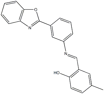 2-({[3-(1,3-benzoxazol-2-yl)phenyl]imino}methyl)-4-methylphenol Struktur