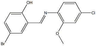 4-bromo-2-{[(4-chloro-2-methoxyphenyl)imino]methyl}phenol Struktur