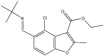 ethyl 5-[(tert-butylimino)methyl]-4-chloro-2-methyl-1-benzofuran-3-carboxylate Struktur