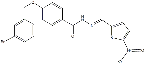 4-[(3-bromobenzyl)oxy]-N'-({5-nitro-2-thienyl}methylene)benzohydrazide Struktur