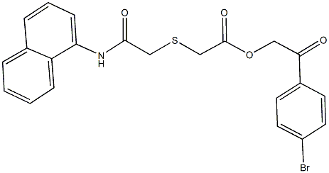 2-(4-bromophenyl)-2-oxoethyl {[2-(1-naphthylamino)-2-oxoethyl]sulfanyl}acetate Struktur