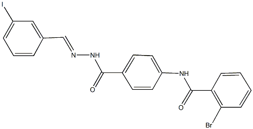 2-bromo-N-(4-{[2-(3-iodobenzylidene)hydrazino]carbonyl}phenyl)benzamide Struktur