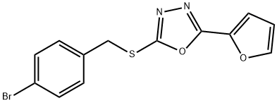 2-[(4-bromobenzyl)sulfanyl]-5-(2-furyl)-1,3,4-oxadiazole Struktur