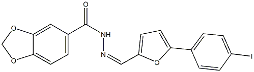 N'-{[5-(4-iodophenyl)-2-furyl]methylene}-1,3-benzodioxole-5-carbohydrazide Struktur